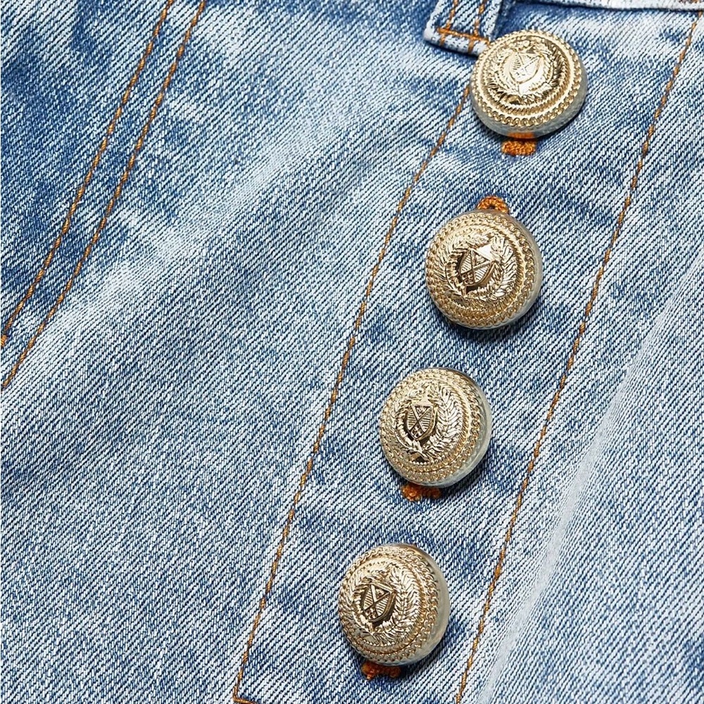Generation Love Justine Button Fray Denim Pants | Size Small - Picture 5 of 9